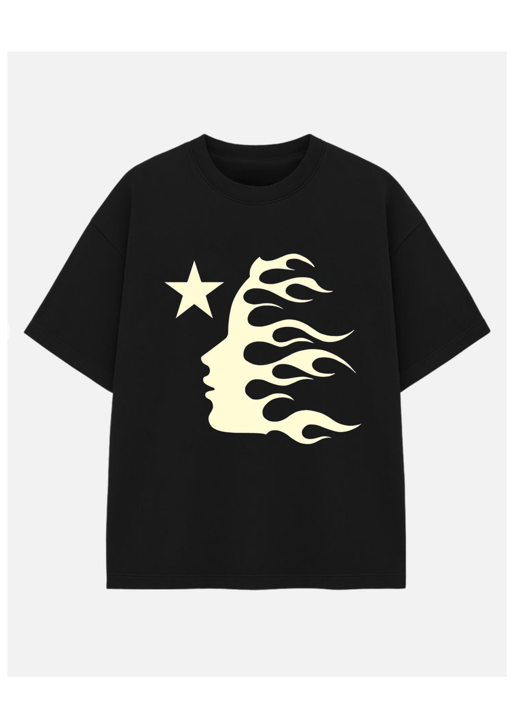 Flame Face Oversized Graphic Tee