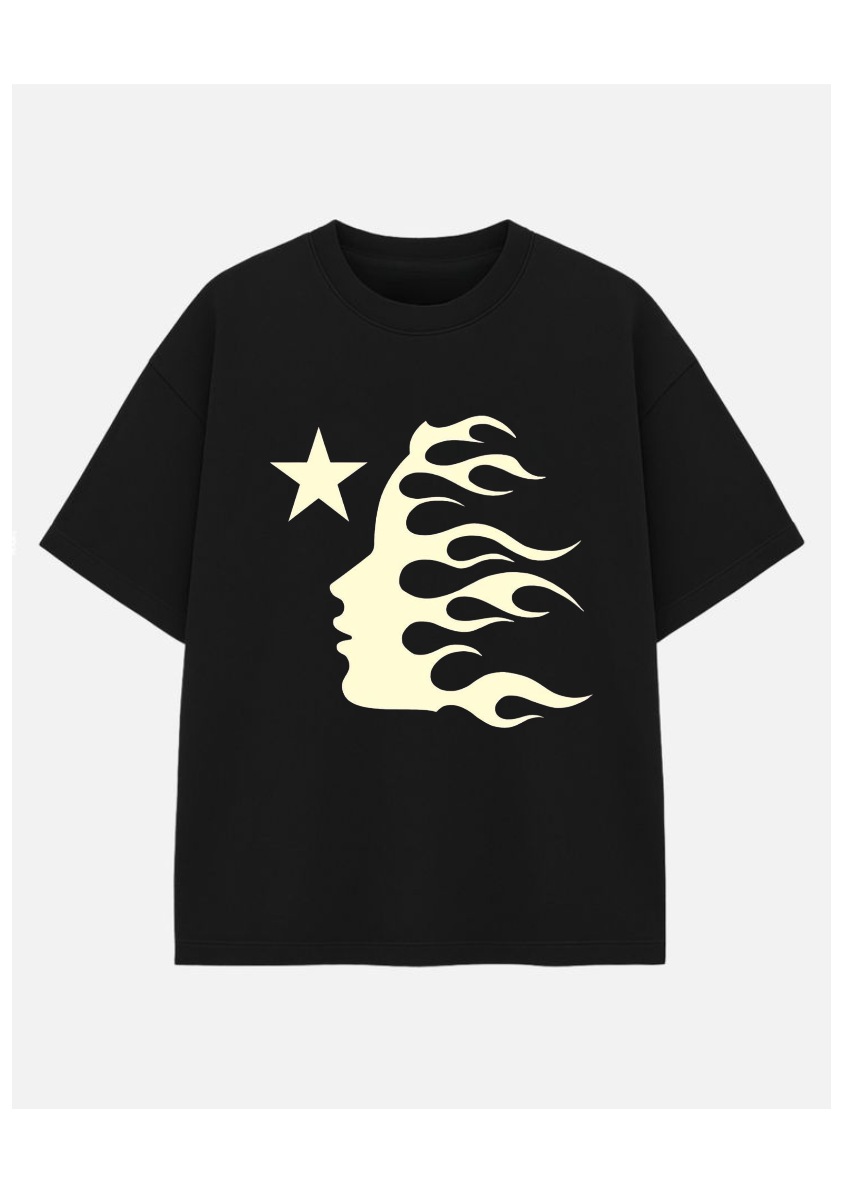 Flame Face Oversized Graphic Tee