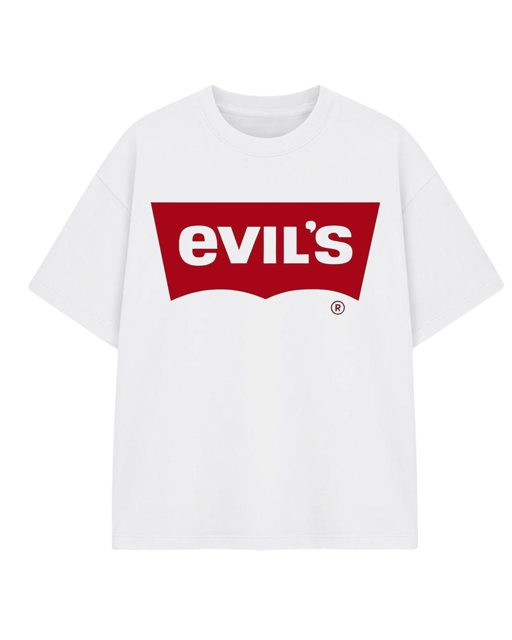 Evils Logo Oversized White Tee (Copy)